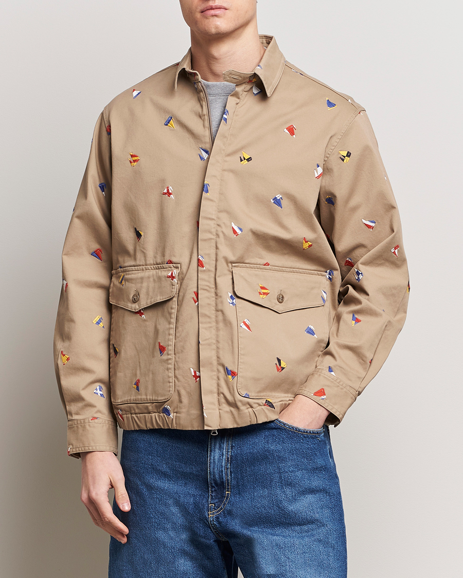 Heren | BEAMS PLUS | BEAMS PLUS | Embroidered Harrington Jacket Beige