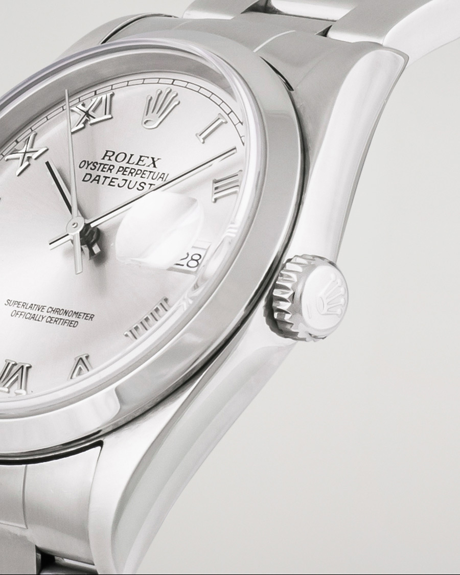 Heren | Rolex Pre-Owned Datejust 16200 Oystert Perpetual Steel Silver | Rolex Pre-Owned | Datejust 16200 Oystert Perpetual Steel Silver