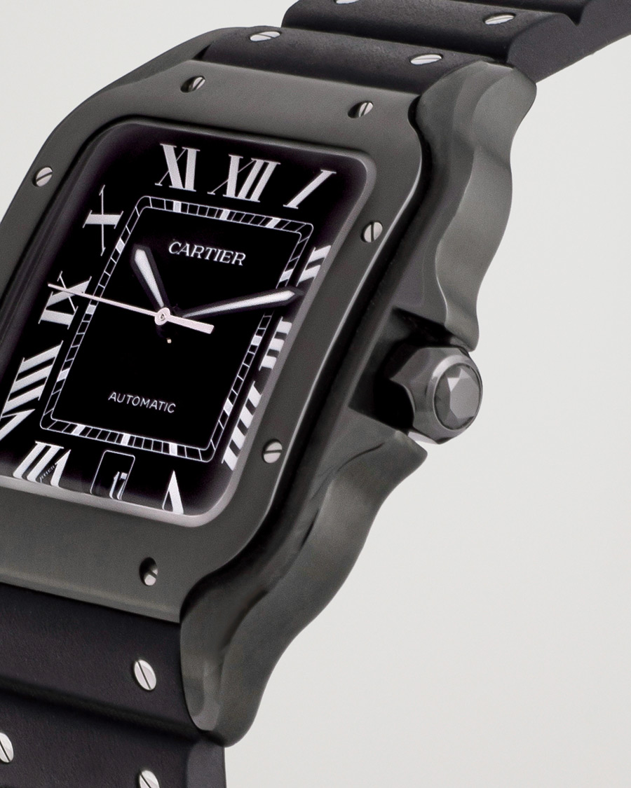 Heren | Cartier Pre-Owned Santos De Cartier Steel WSSA0039 Black | Cartier Pre-Owned | Santos De Cartier Steel WSSA0039 Black