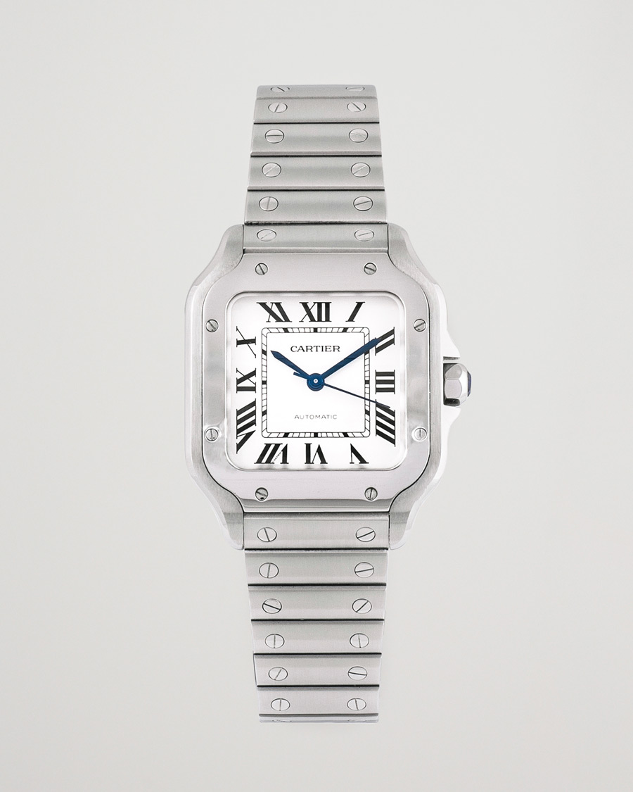 Heren | Cartier Pre-Owned Santos De Cartier Steel WSSA0029 Silver | Cartier Pre-Owned | Santos De Cartier Steel WSSA0029 Silver