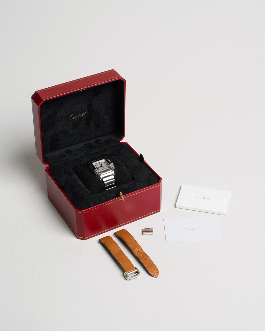 Heren | Cartier Pre-Owned Santos De Cartier Steel WSSA0029 Silver | Cartier Pre-Owned | Santos De Cartier Steel WSSA0029 Silver