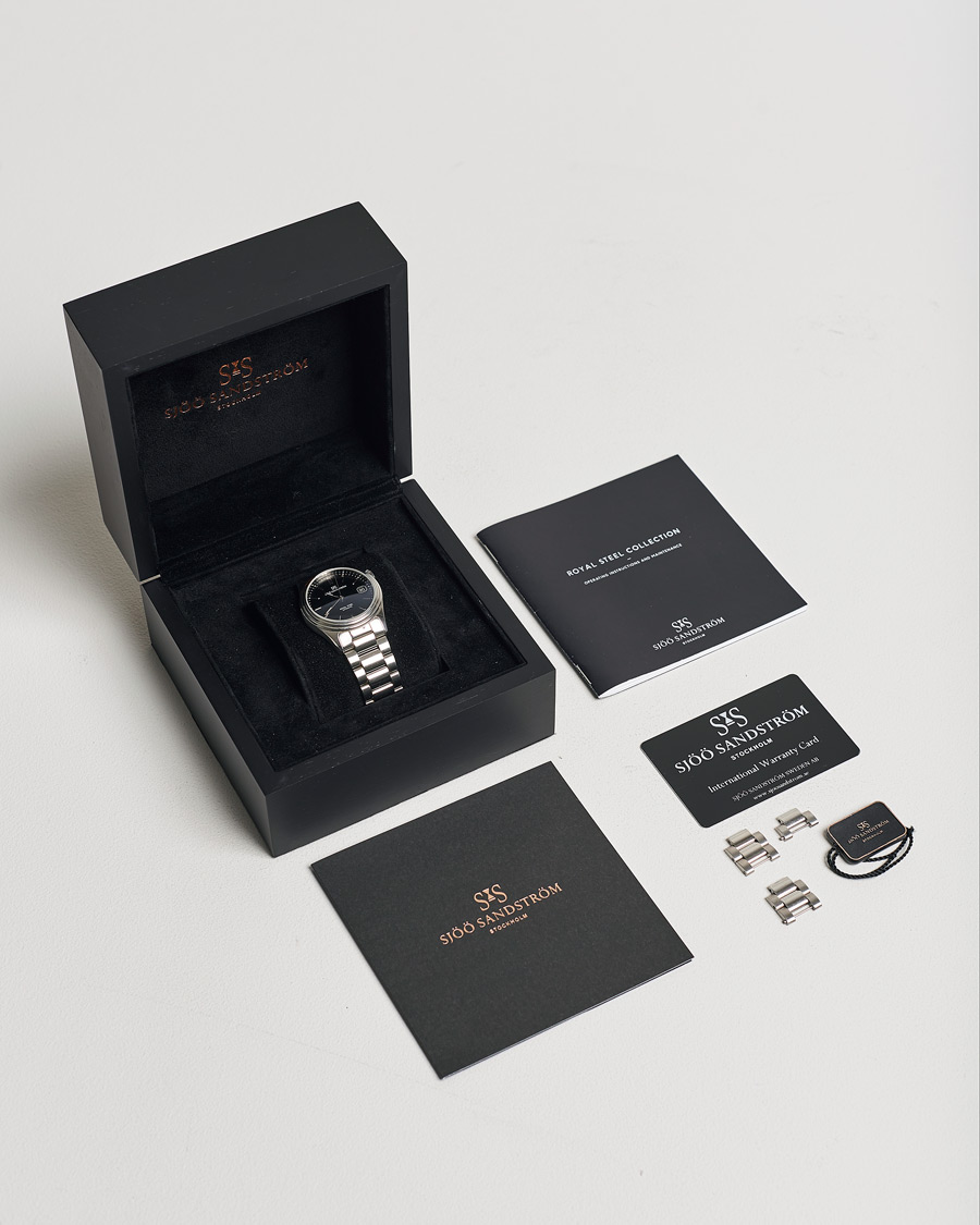 Heren | Sjöö Sandström Pre-Owned Royal Steel Classic 36mm 1636-1 Silver | Sjöö Sandström Pre-Owned | Royal Steel Classic 36mm 1636-1 Silver