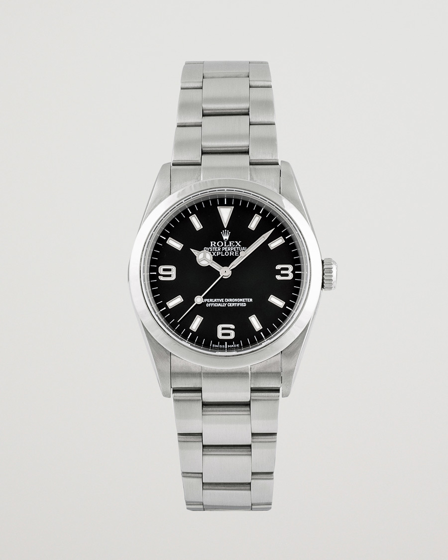 Heren | Rolex Pre-Owned Explorer 114270 Oyster Perpetual Silver | Rolex Pre-Owned | Explorer 114270 Oyster Perpetual Silver