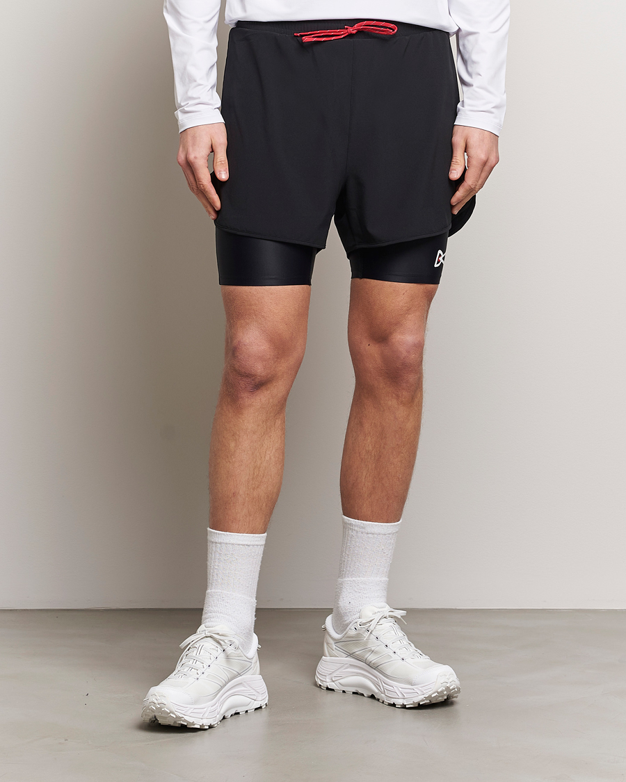 Heren | Active | District Vision | Layered Trail Shorts Black