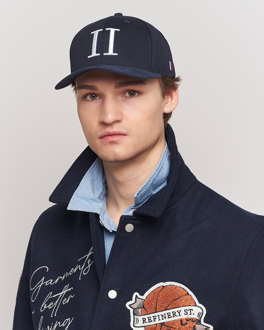 Heren | Accessoires | LES DEUX | Baseball Cap Suede II Dark Navy