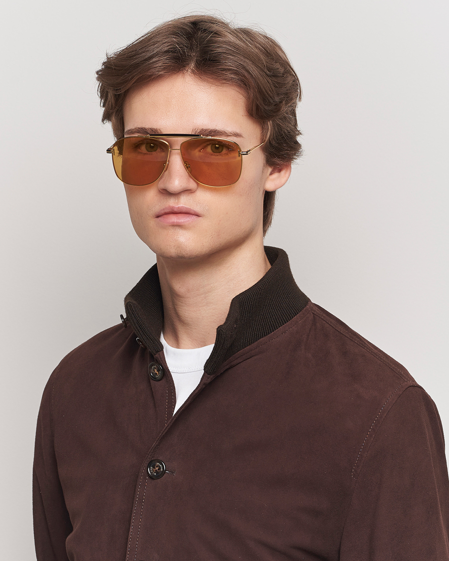 Heren | Zonnebrillen | Tom Ford | Jaden FT1017 Metal Sunglasses Gold/Brown