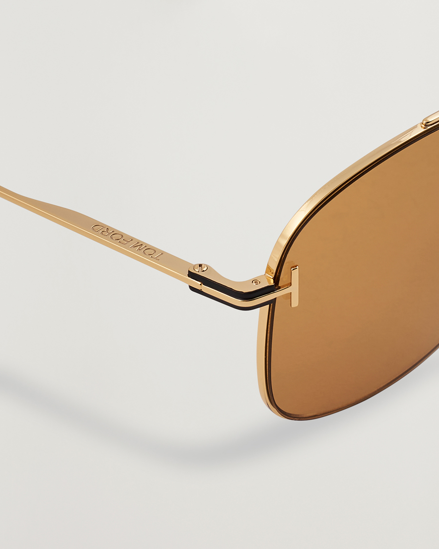 Heren | Zonnebrillen | Tom Ford | Jaden FT1017 Metal Sunglasses Gold/Brown