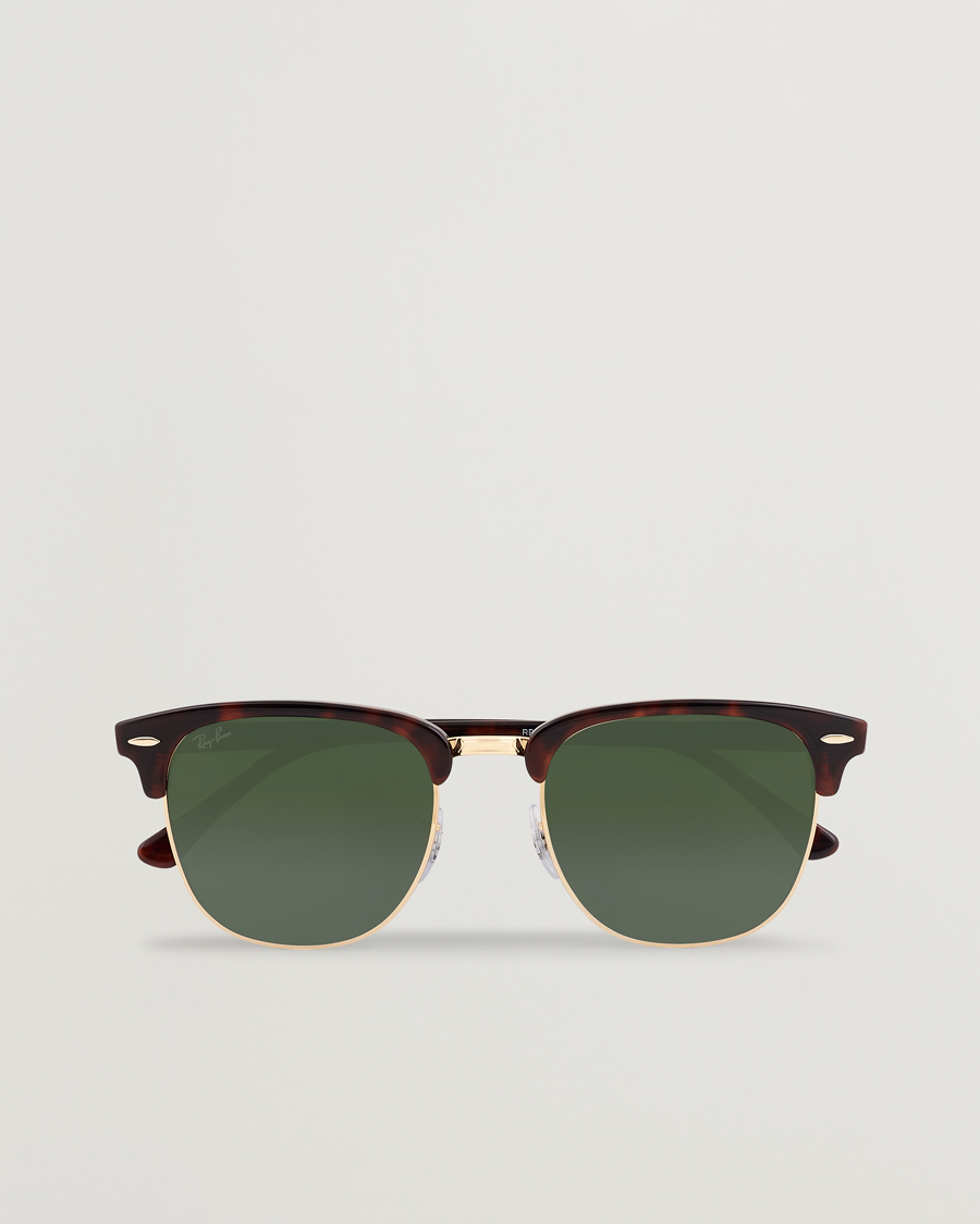 Heren | Zonnebrillen | Ray-Ban | Clubmaster Sunglasses Mock Tortoise/Crystal Green