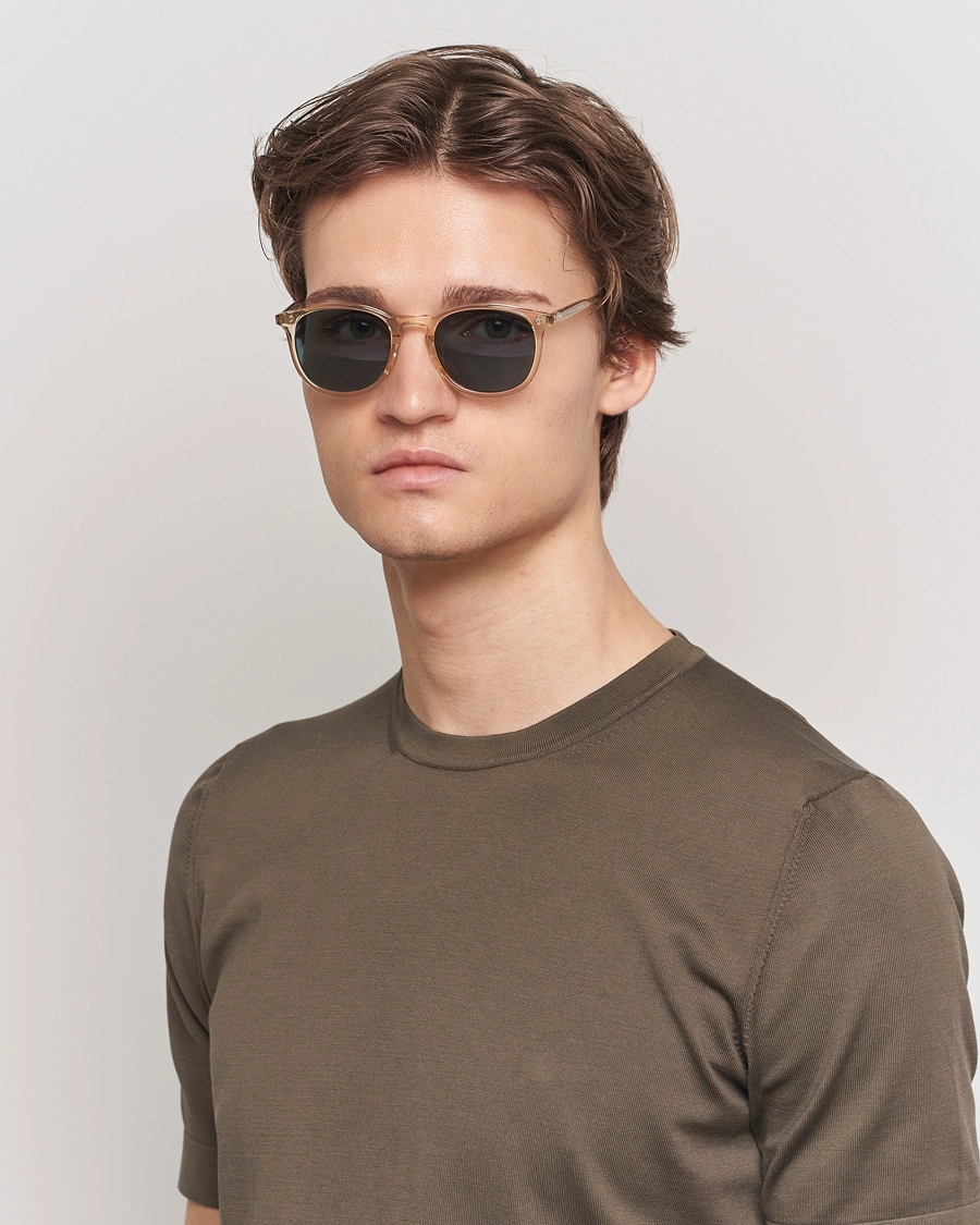 Heren | Zonnebrillen | Garrett Leight | Kinney 49 Sunglasses Transparent/Blue