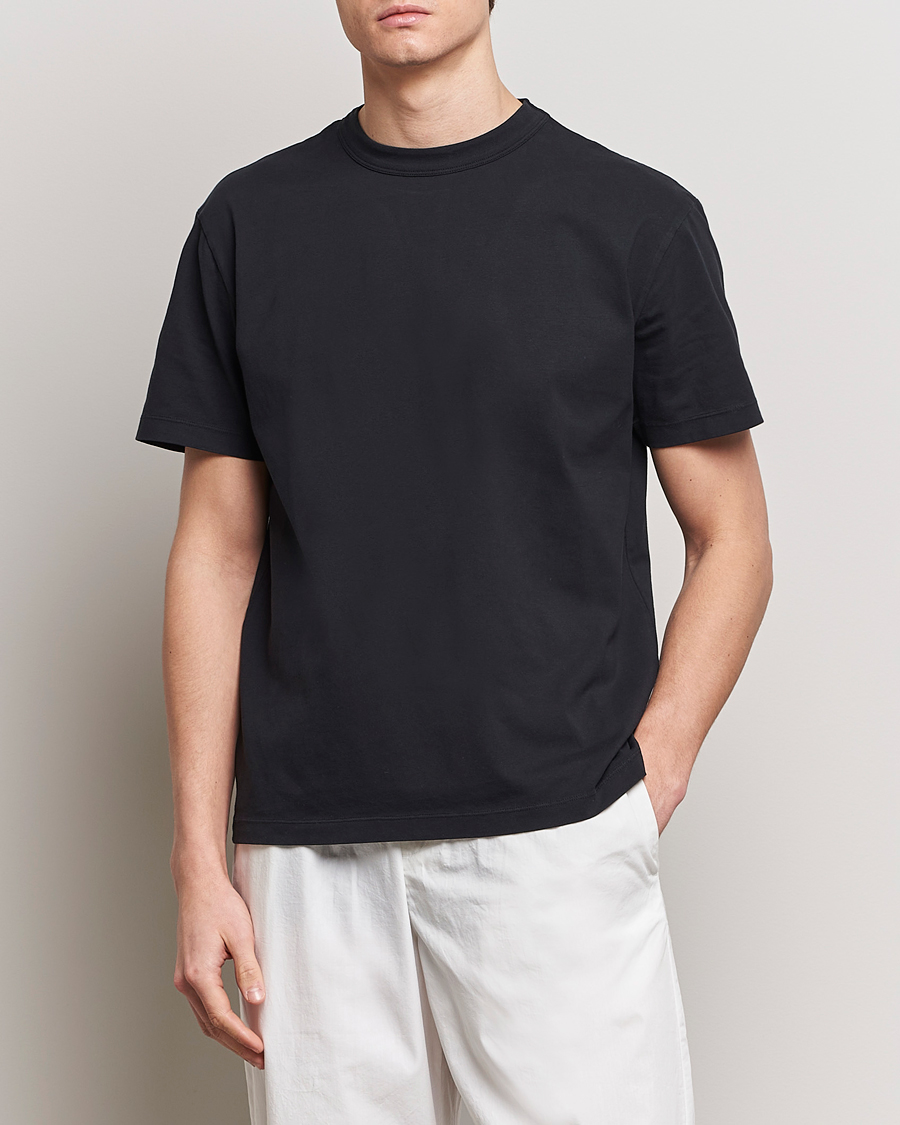 Heren | Zwarte T-shirts | Tekla | Organic Cotton Sleeping T-Shirt Black