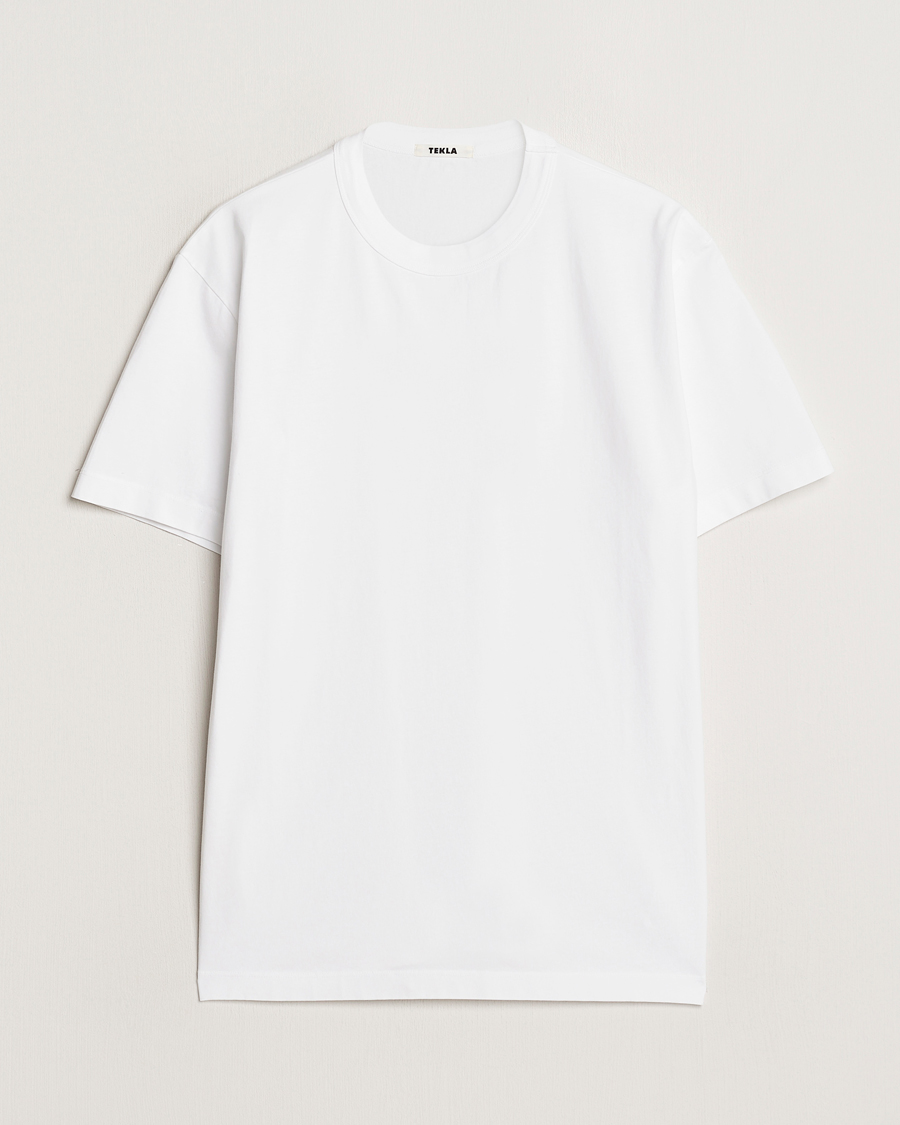 Heren | T-shirts | Tekla | Organic Cotton Sleeping T-Shirt White