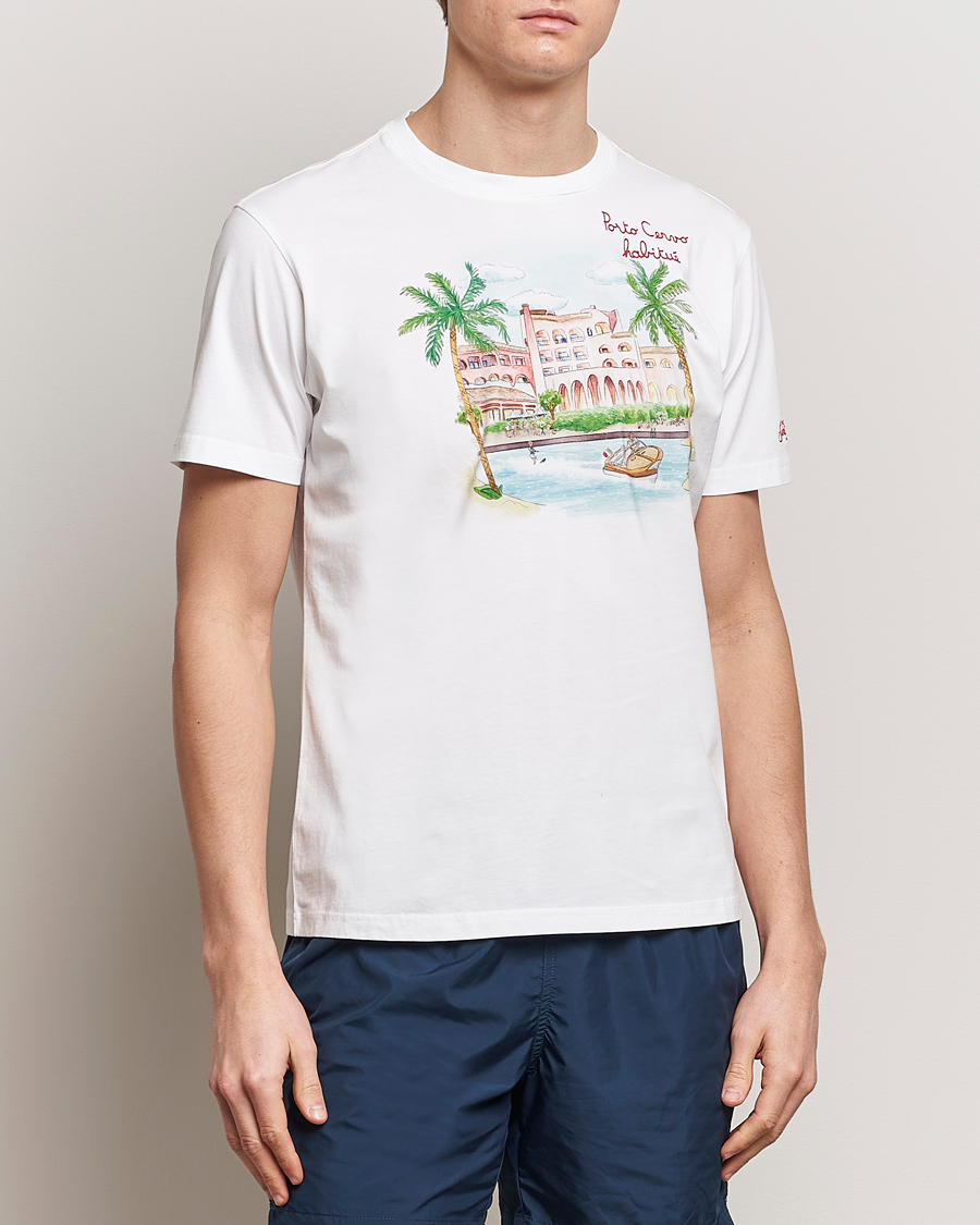 Heren | MC2 Saint Barth | MC2 Saint Barth | Printed Cotton T-Shirt Porto Cervo