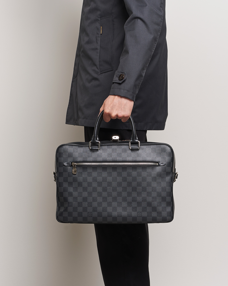 Heren | Pre-Owned & Vintage Bags | Louis Vuitton Pre-Owned | Porte Document Business Damier Graphite