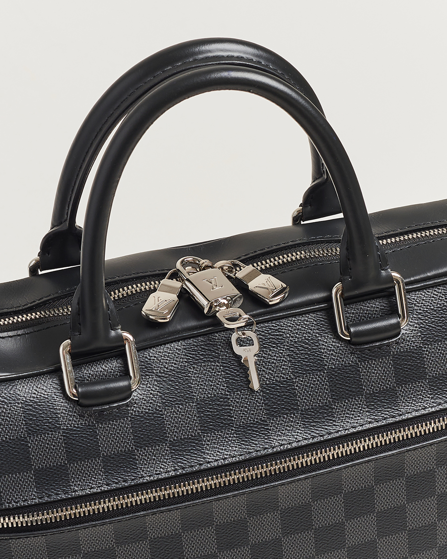 Heren | Louis Vuitton Pre-Owned Porte Document Business Damier Graphite | Louis Vuitton Pre-Owned | Porte Document Business Damier Graphite