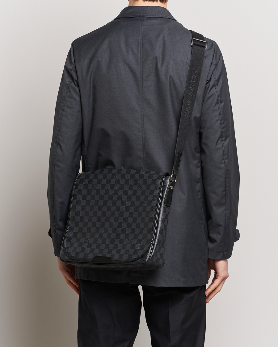 Heren | Louis Vuitton Pre-Owned | Louis Vuitton Pre-Owned | Daniel MM Satchel Leather Bag Damier Graphite
