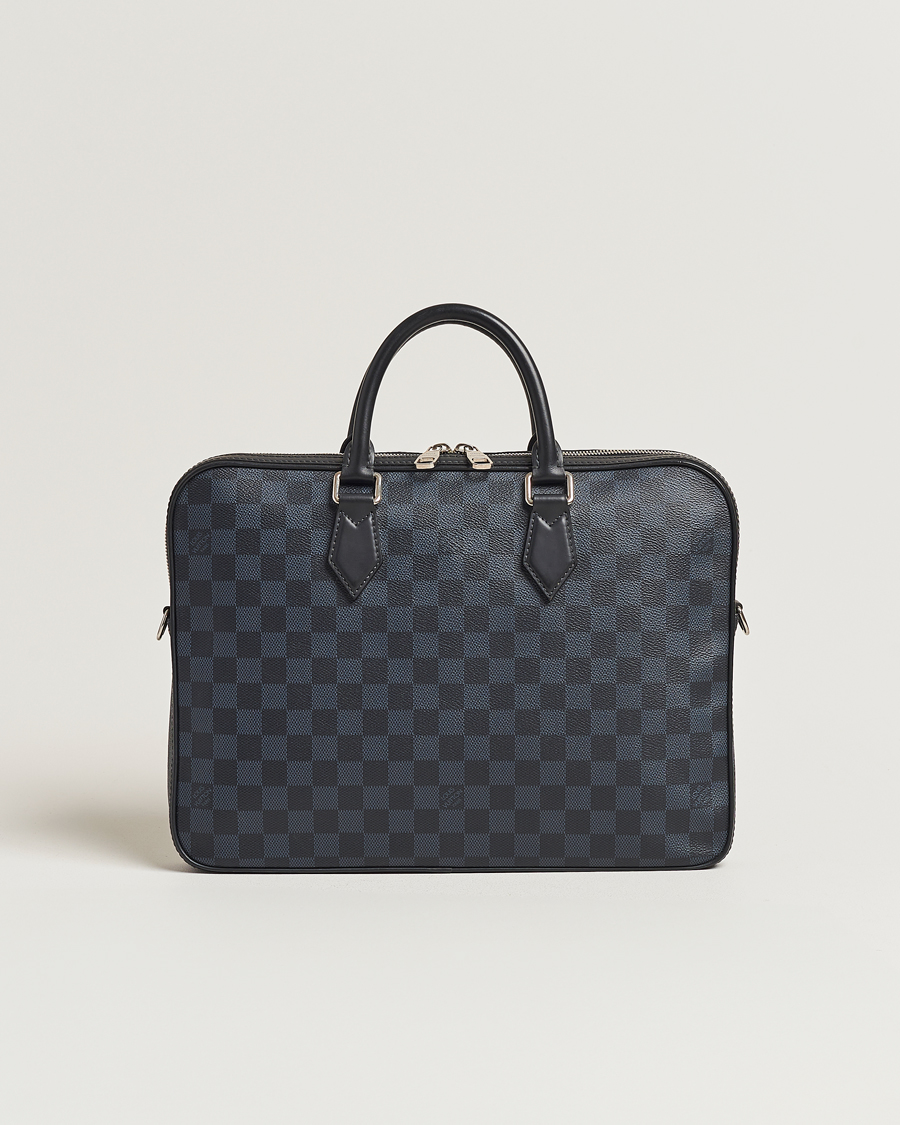 Heren | Louis Vuitton Pre-Owned Dandy Slim Briefcase Damier Navy | Louis Vuitton Pre-Owned | Dandy Slim Briefcase Damier Navy