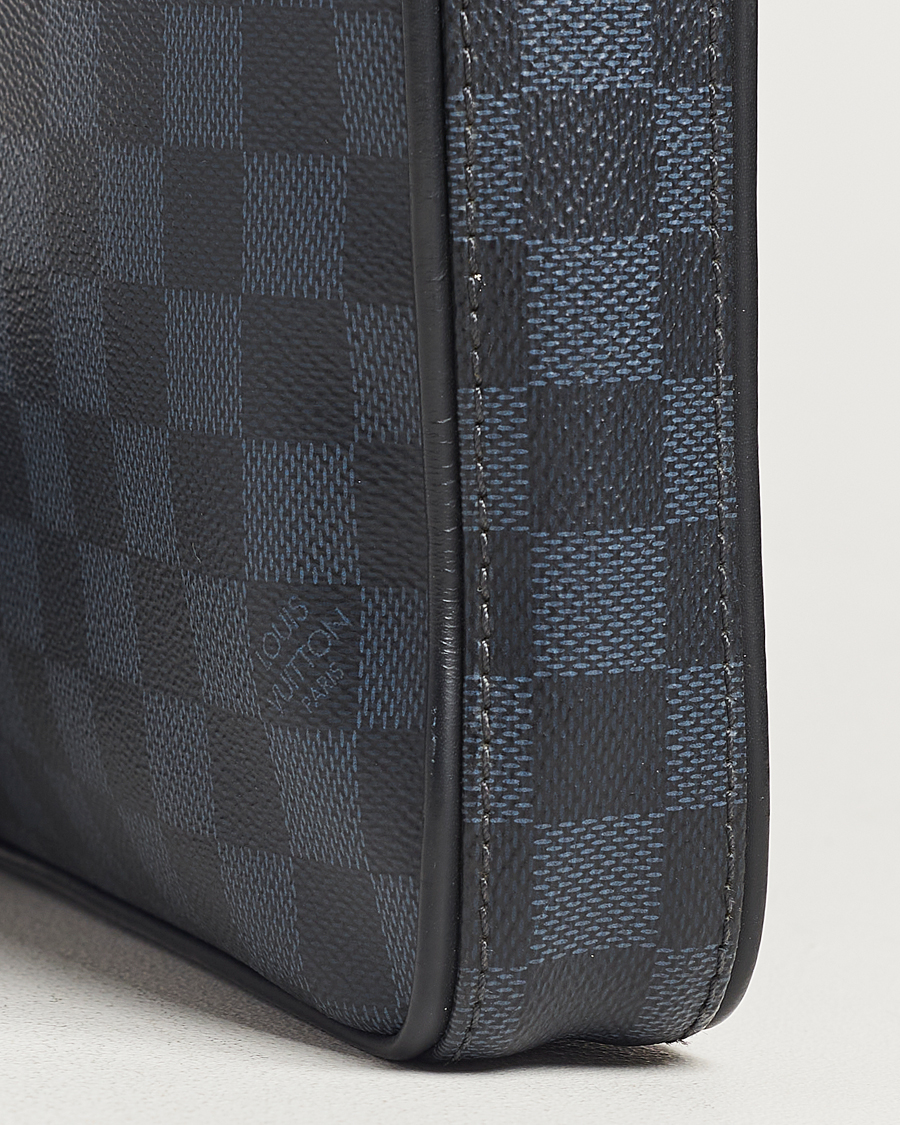 Heren | Louis Vuitton Pre-Owned Dandy Slim Briefcase Damier Navy | Louis Vuitton Pre-Owned | Dandy Slim Briefcase Damier Navy