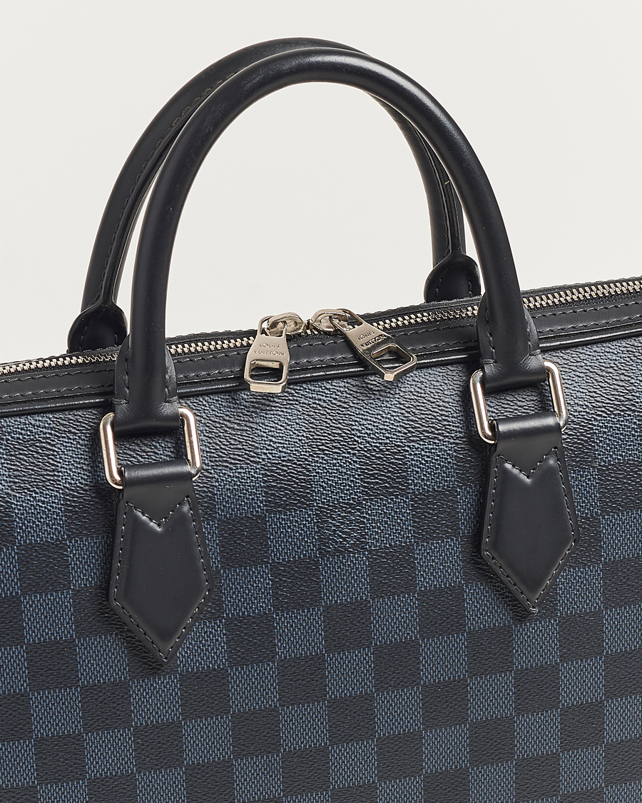 Heren | Louis Vuitton Pre-Owned Dandy Slim Briefcase Damier Navy | Louis Vuitton Pre-Owned | Dandy Slim Briefcase Damier Navy
