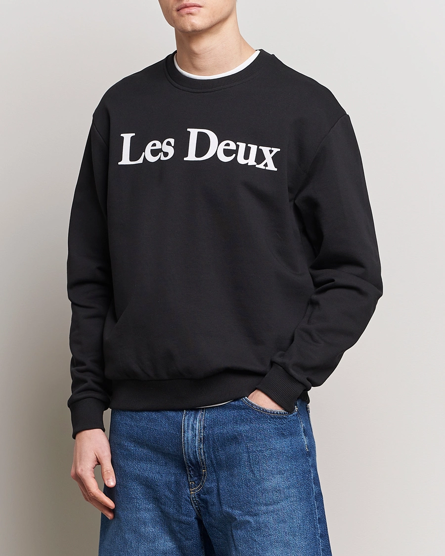 Heren | Nieuwe productafbeeldingen | LES DEUX | Charles Logo Sweatshirt Black