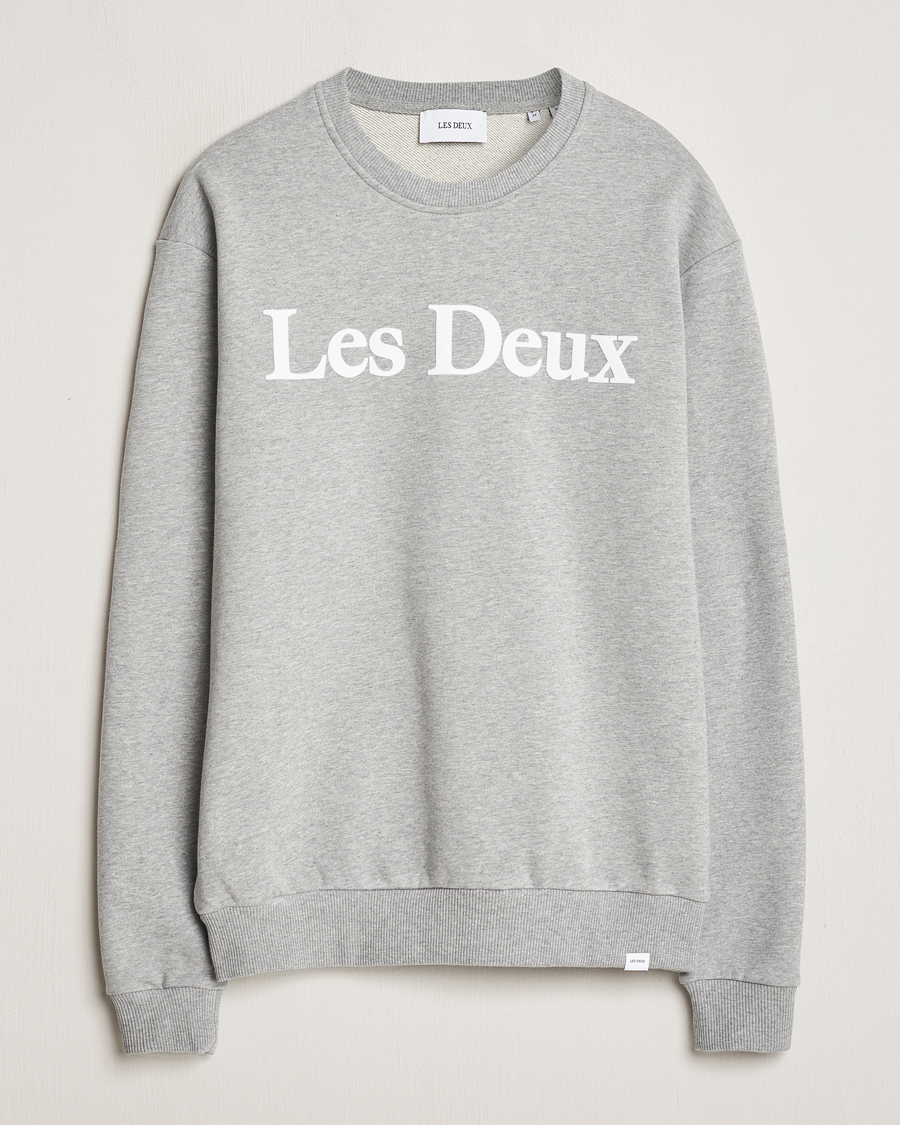 Heren | Truien | LES DEUX | Charles Logo Sweatshirt Light Grey Melange