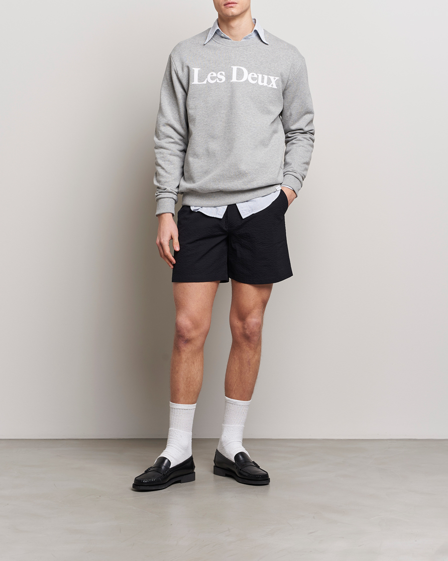 Heren | Truien | LES DEUX | Charles Logo Sweatshirt Light Grey Melange