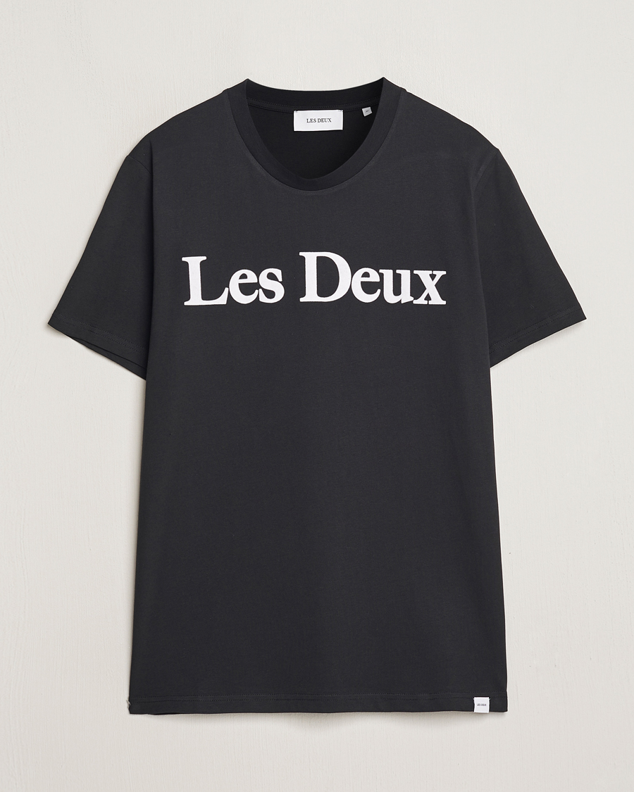 Heren | T-shirts | LES DEUX | Charles Logo T-Shirt Black