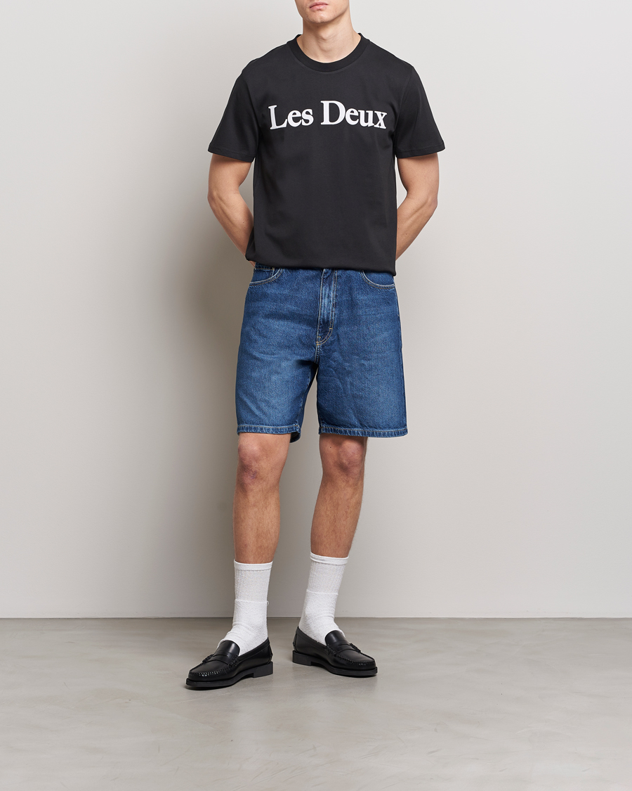 Heren | T-shirts | LES DEUX | Charles Logo T-Shirt Black