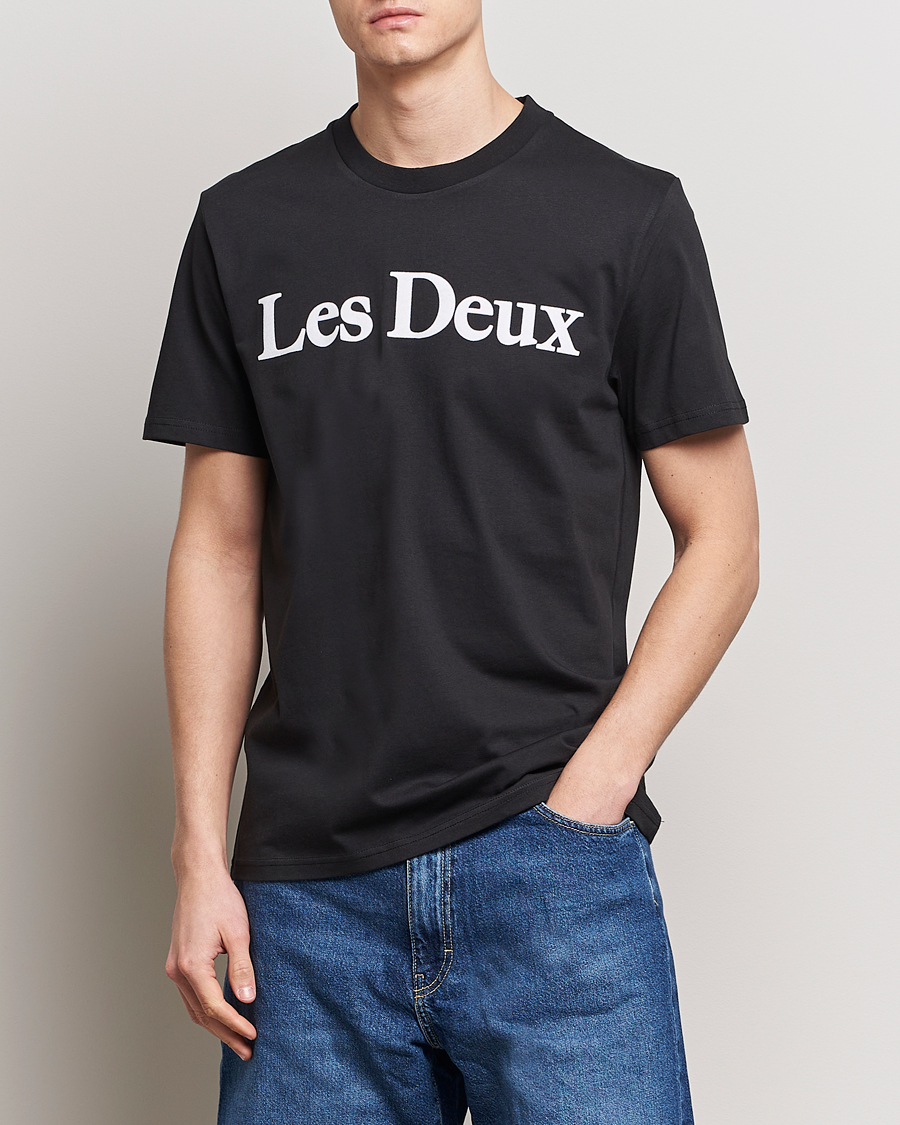 Heren | LES DEUX | LES DEUX | Charles Logo T-Shirt Black
