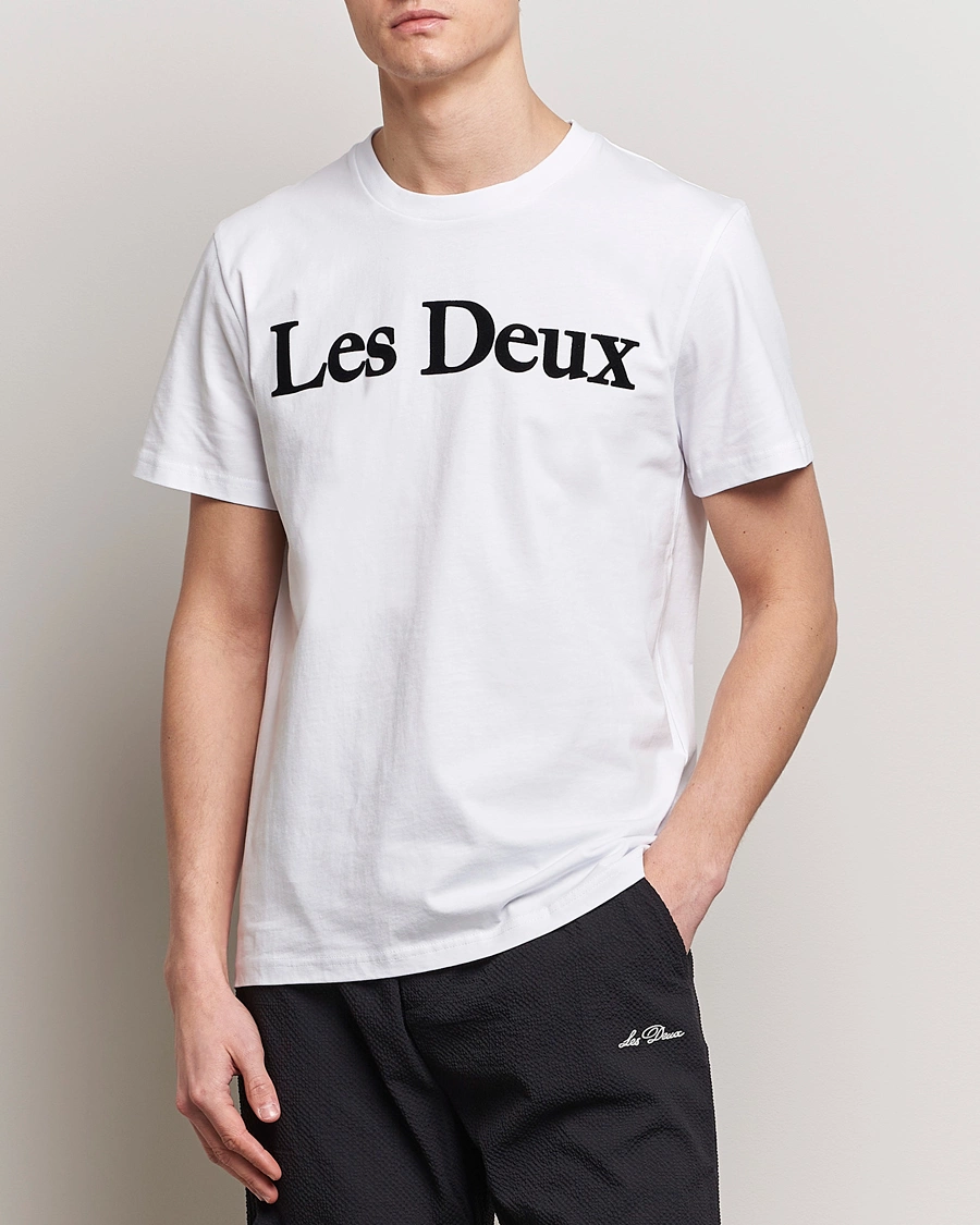 Heren |  | LES DEUX | Charles Logo T-Shirt Wihte