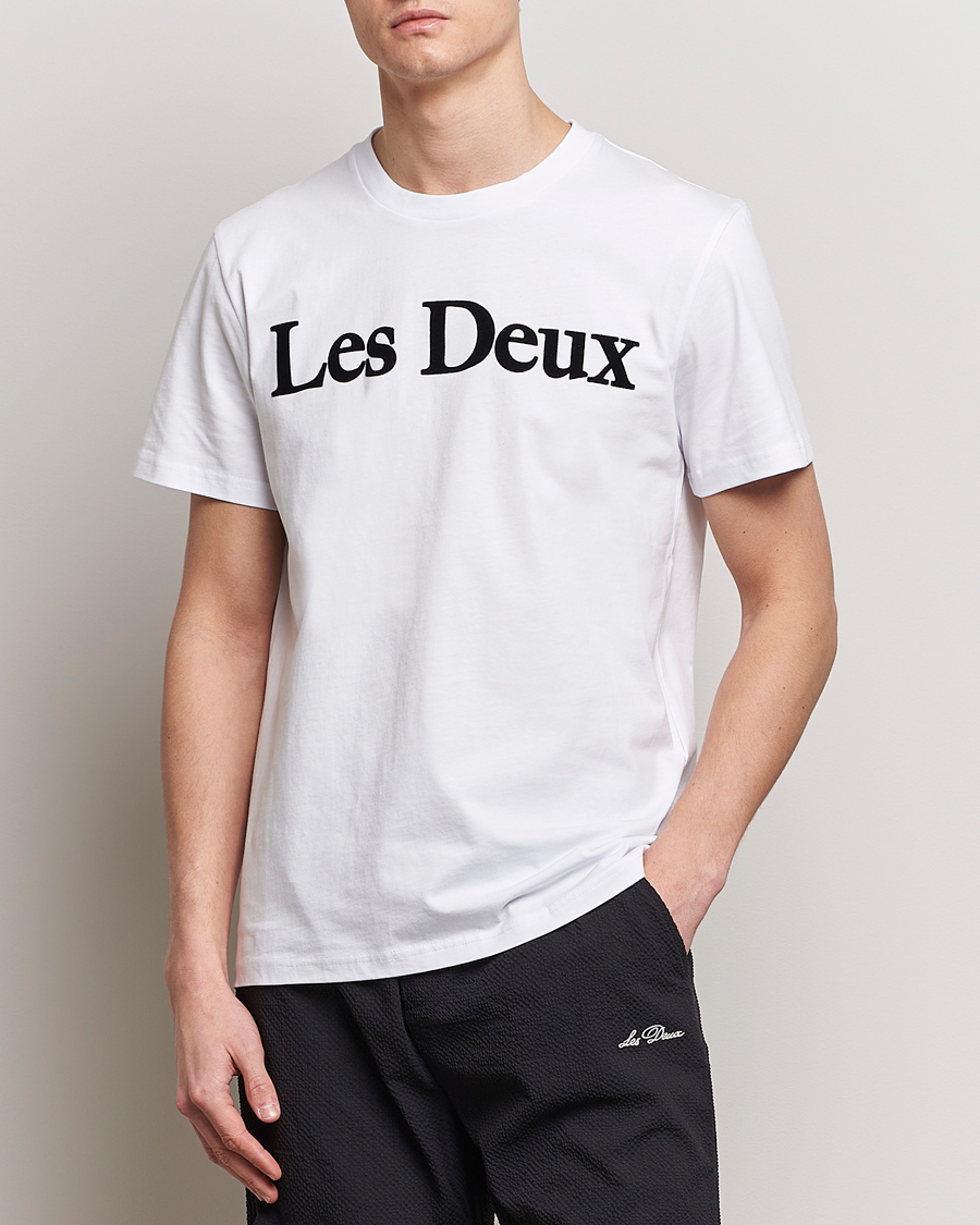 Heren | T-shirts | LES DEUX | Charles Logo T-Shirt Wihte