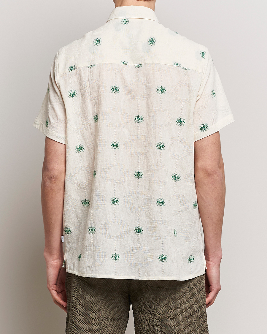 Heren | Overhemden | LES DEUX | Ira Short Sleeve Embroidery Cotton Shirt Ivory