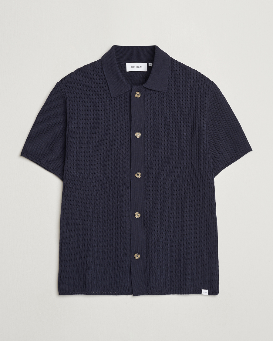 Heren | Overhemden | LES DEUX | Gustavo Knitted Shirt Dark Navy