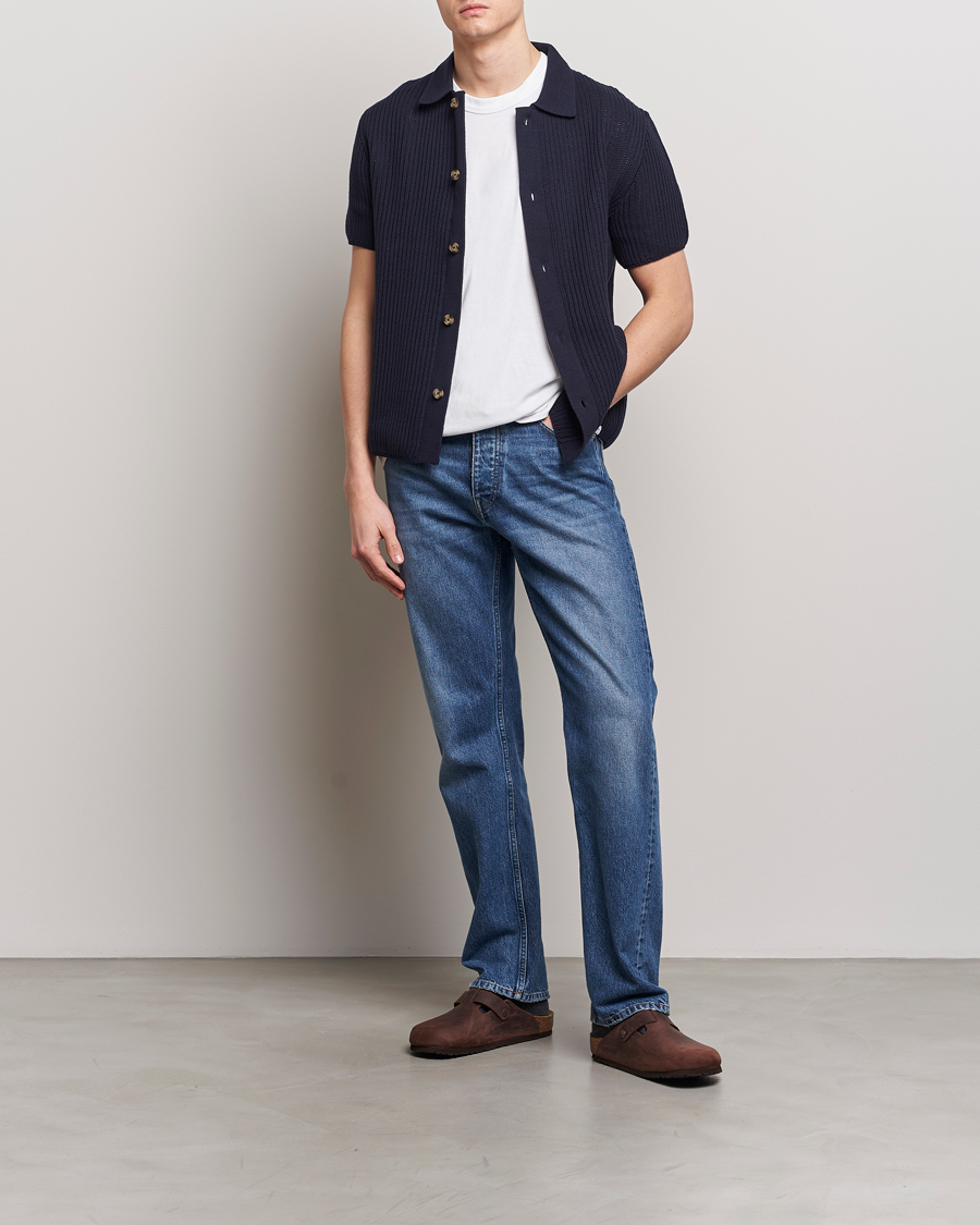 Heren | Overhemden | LES DEUX | Gustavo Knitted Shirt Dark Navy