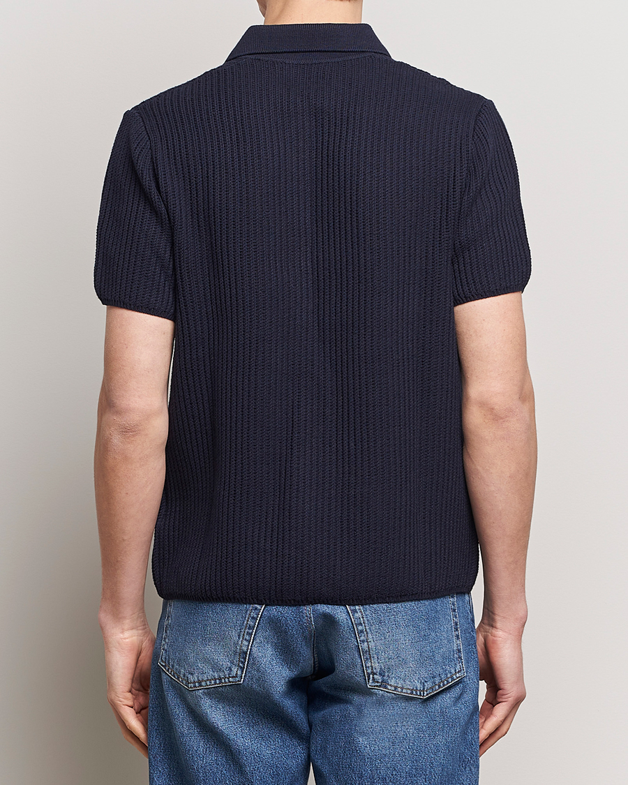 Heren | Overhemden | LES DEUX | Gustavo Knitted Shirt Dark Navy