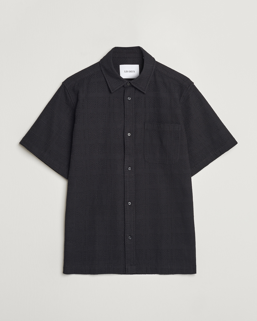 Heren | Overhemden | LES DEUX | Charlie Short Sleeve Knitted Shirt Black