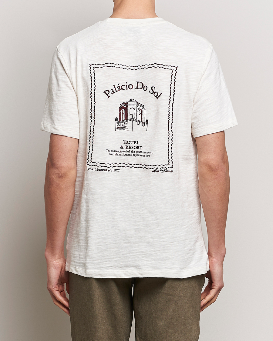 Heren | T-shirts | LES DEUX | Hotel Embroidery T-Shirt Ivory