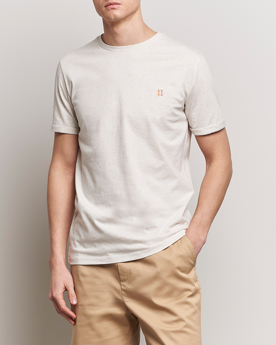 Heren | LES DEUX | LES DEUX | Nørregaard Cotton T-Shirt Ivory Melange