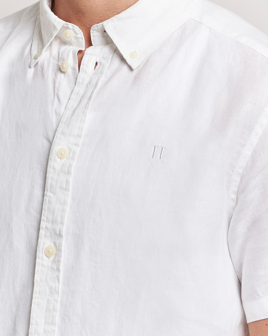 Heren | Overhemden | LES DEUX | Kris Short Sleeve Linen Shirt White