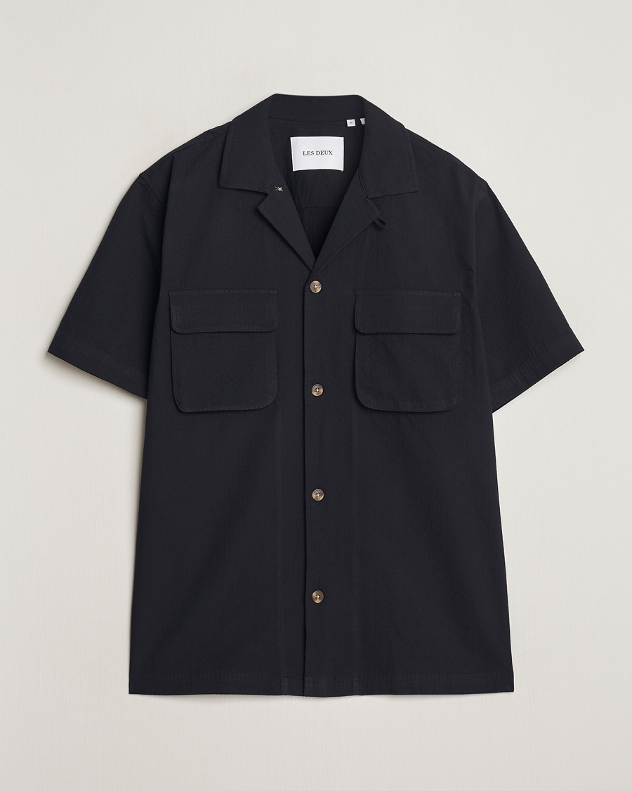Heren | Overhemden | LES DEUX | Osmund Seersucker Shirt Black