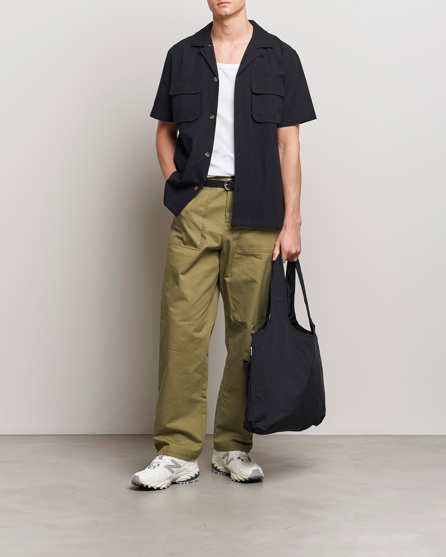 Heren | Overhemden | LES DEUX | Osmund Seersucker Shirt Black