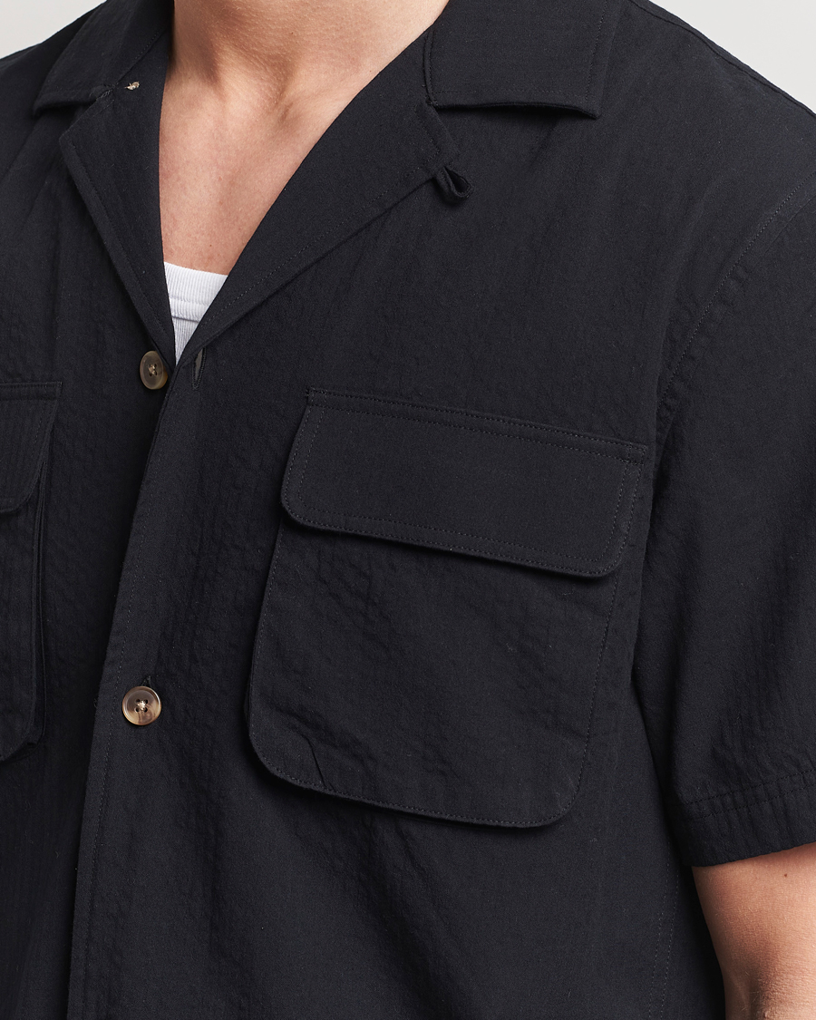 Heren | Overhemden | LES DEUX | Osmund Seersucker Shirt Black