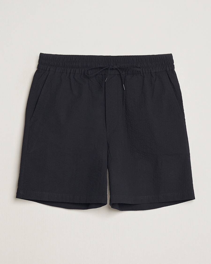 Heren | Korte broek | LES DEUX | Patrick Seersucker Shorts Black