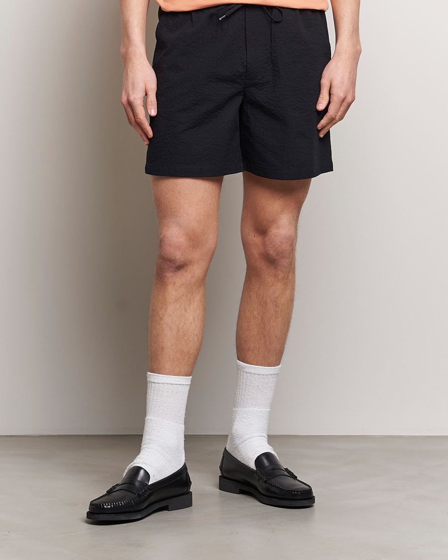 Heren | Korte broek | LES DEUX | Patrick Seersucker Shorts Black