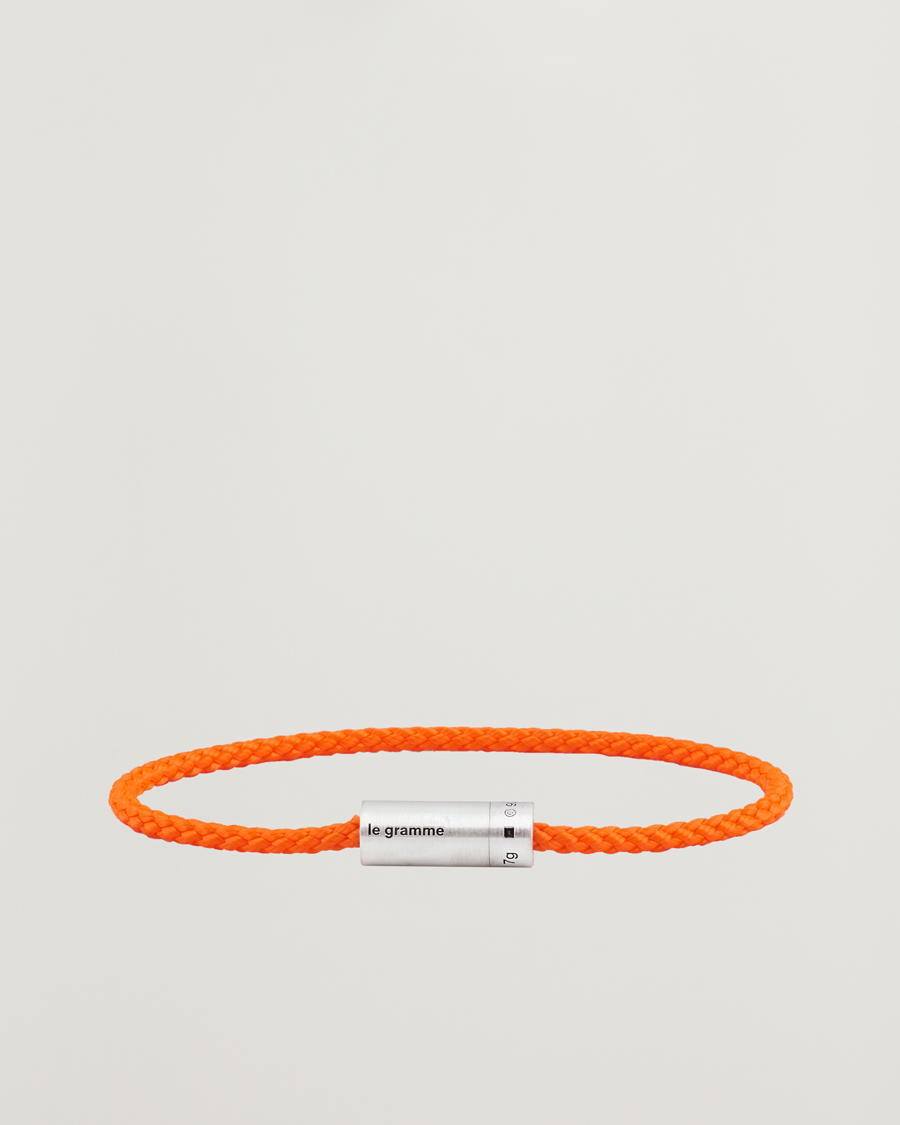 Heren | Sieraden | LE GRAMME | Nato Cable Brushed Bracelet Orange/Sterling Silver 7g