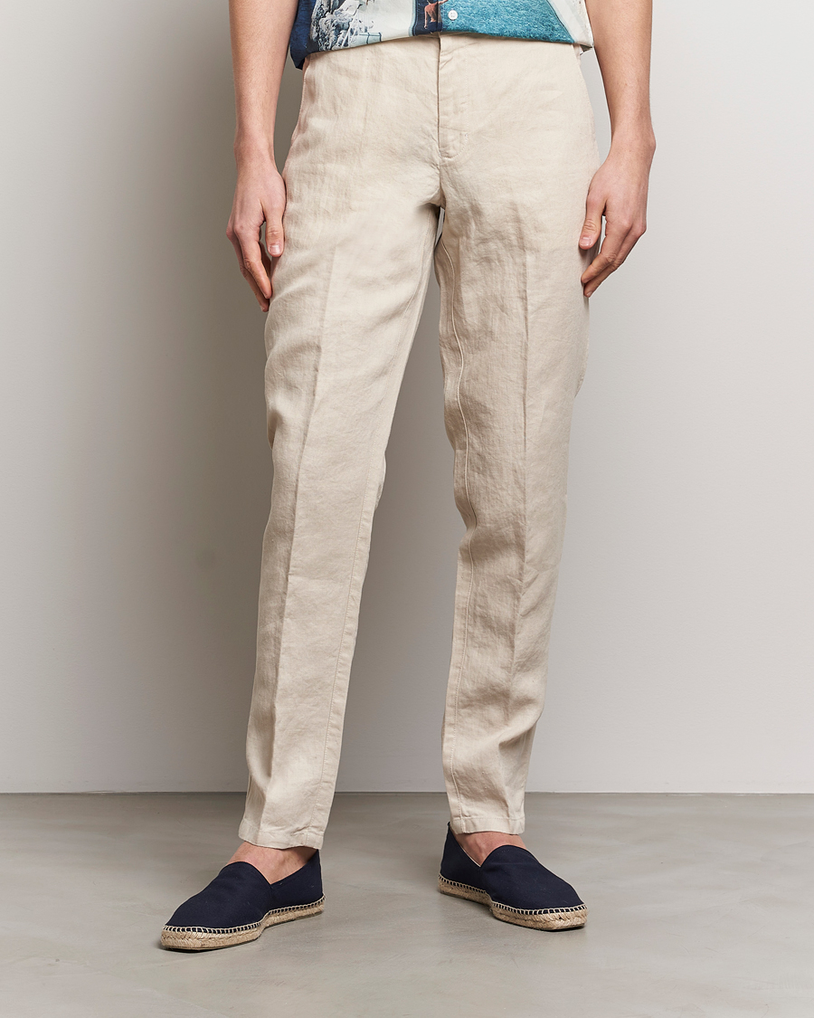 Heren | Linnen broeken | Orlebar Brown | Griffon Linen Trousers Chai