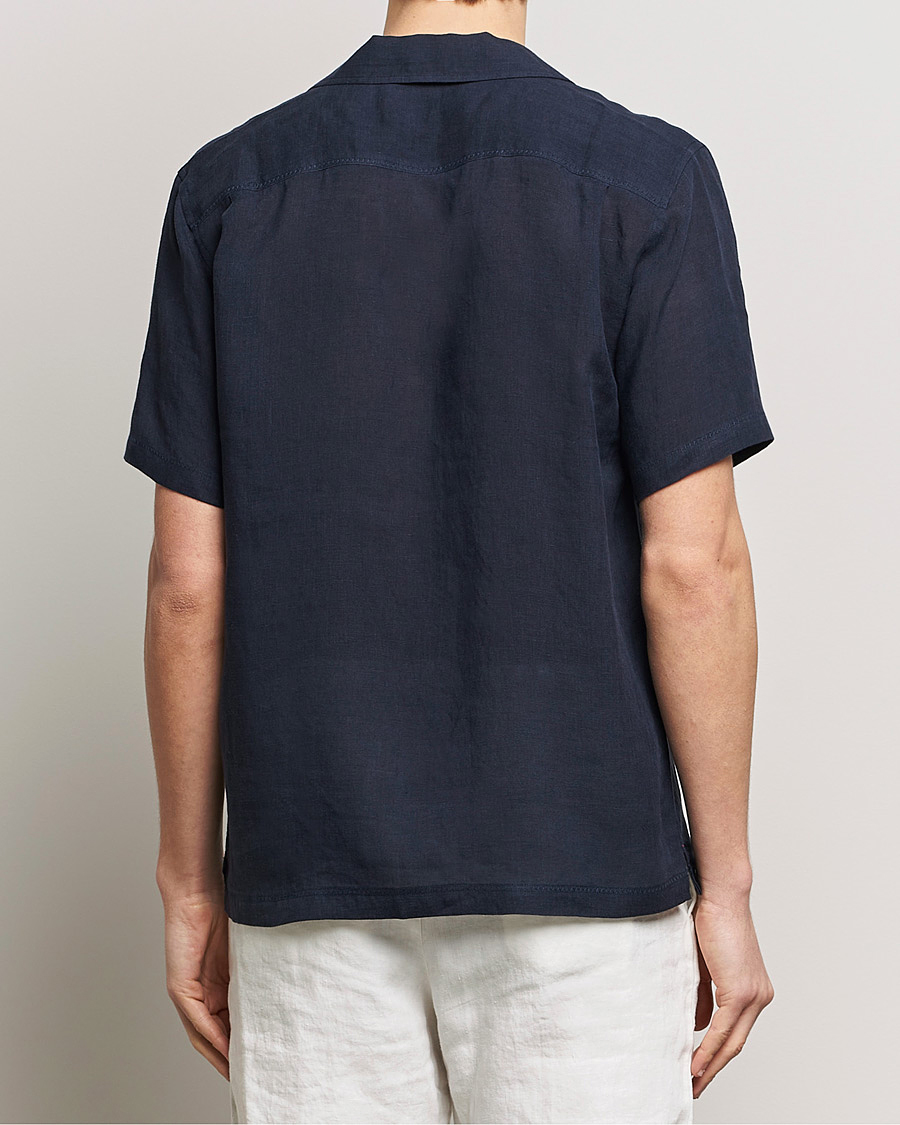 Heren | Overhemden | Orlebar Brown | Maitan Short Sleeve Linen Shirt Night Iris