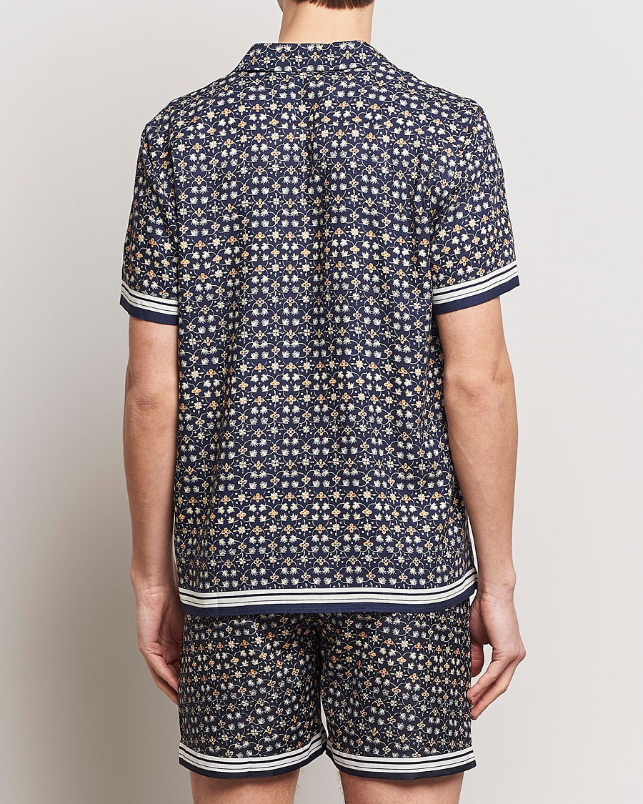 Heren | Overhemden | Orlebar Brown | Hibbert Fiore Viscose/Linen Printed Shirt Night Iris