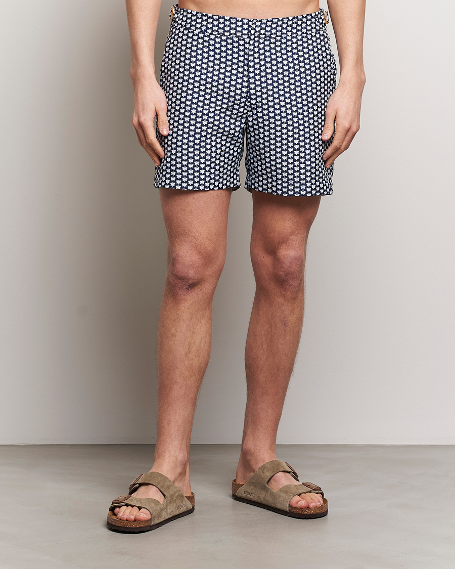 Heren | Exclusieve zwembroek | Orlebar Brown | Bulldog Jaquard Flutter Swim Shorts Night Iris