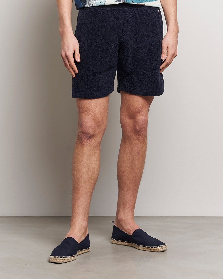 Heren | Best of British | Orlebar Brown | Afador Mix Texture Towelling Shorts Night Iris