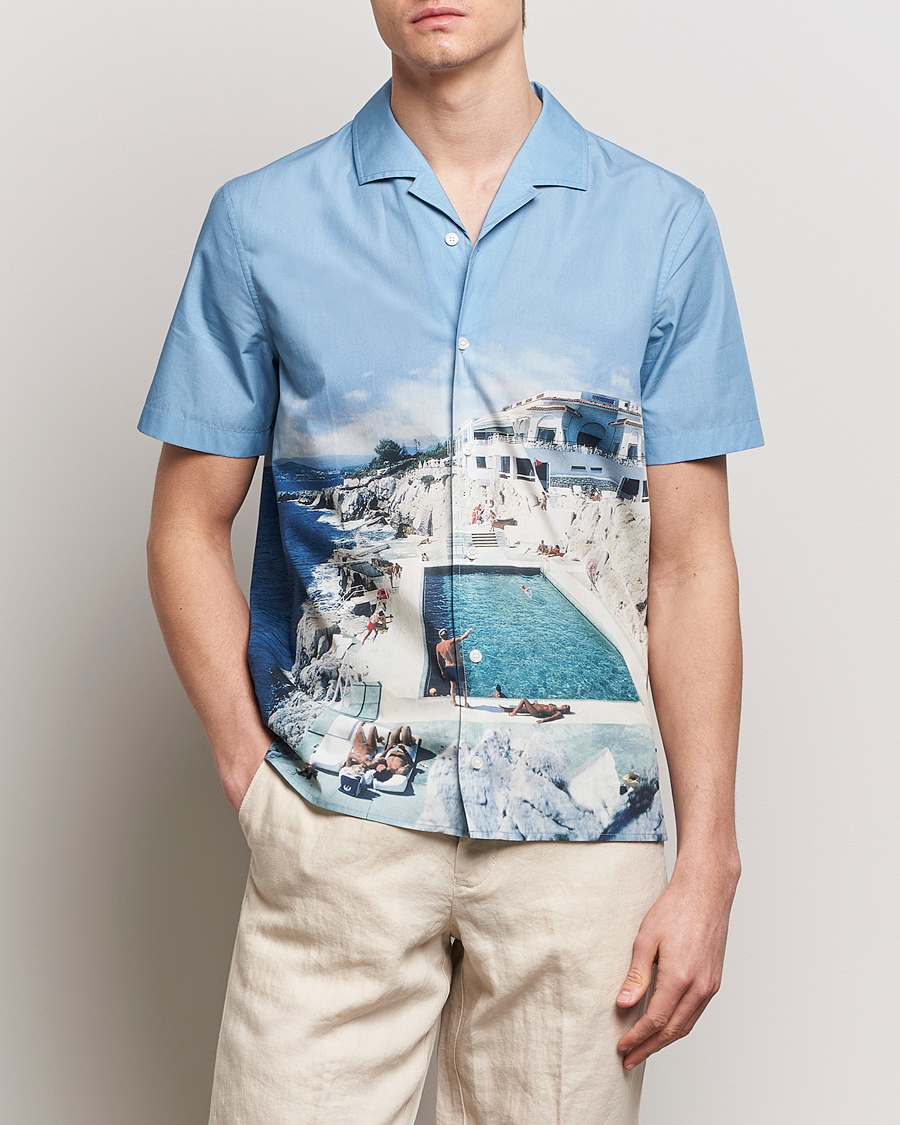 Heren |  | Orlebar Brown | Hibbert Photographic Roc Pool Shirt Blue